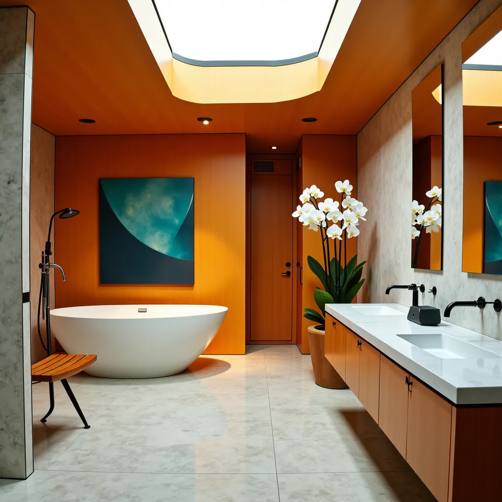 Spa Bathroom - Mid-Century