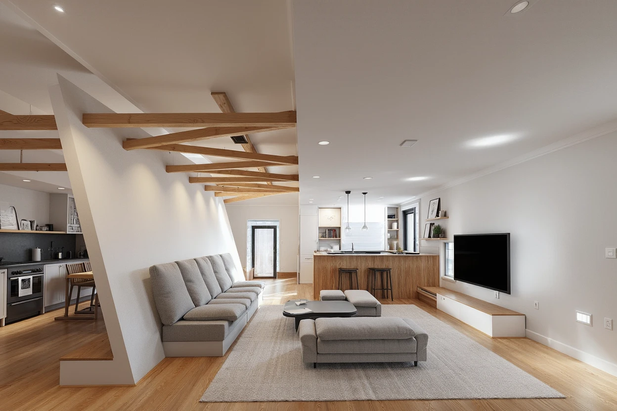 Z-Shape Room - Scandinavian